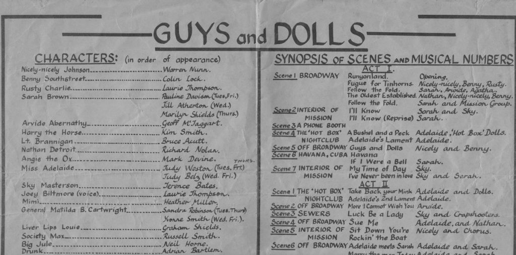 Guys and Dolls program