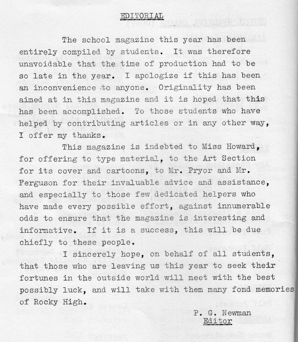 1972 Rockhampton State High School Magazine p14